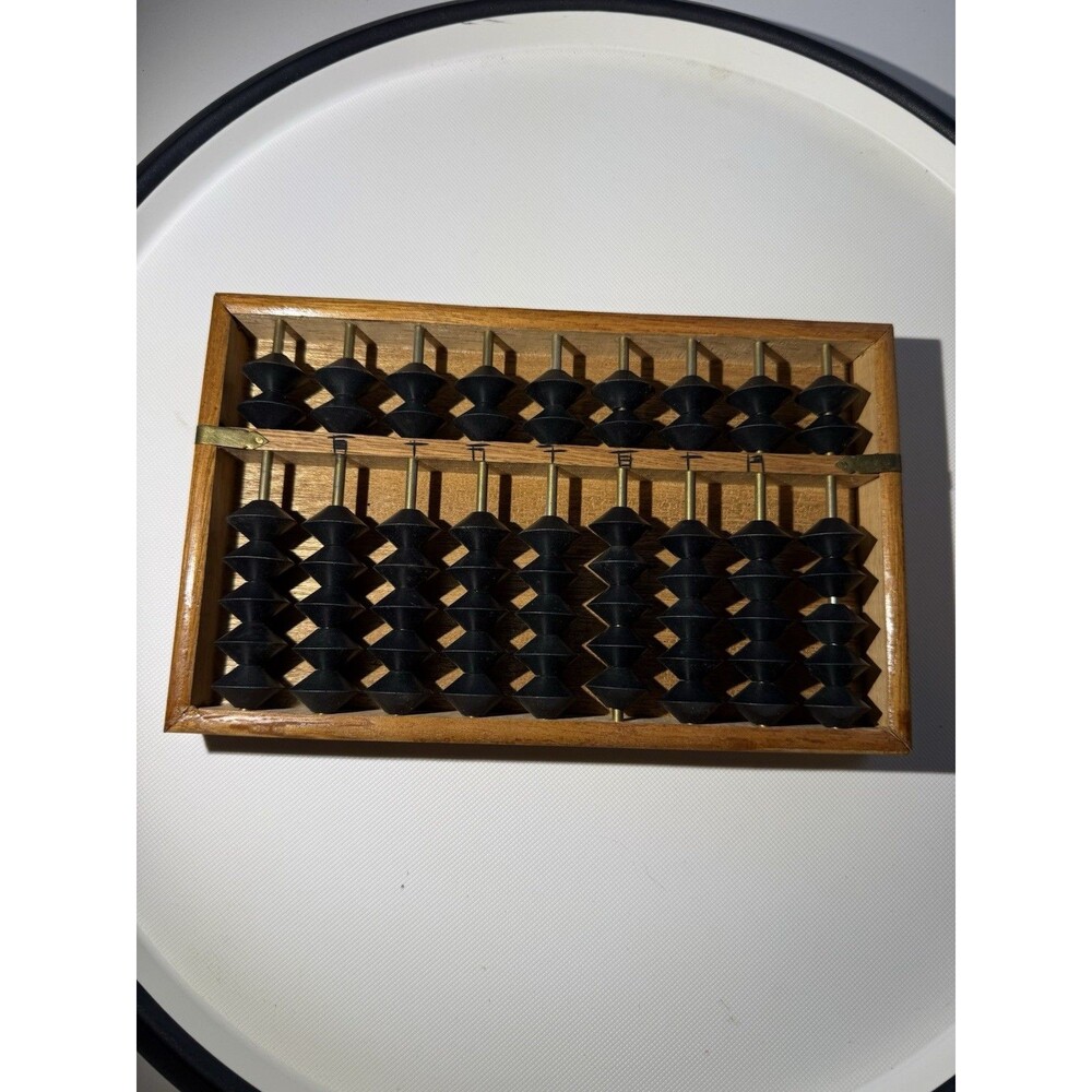 Vintage Japanese Wooden Soroban Abacus 13 Row Calculator With Original Box